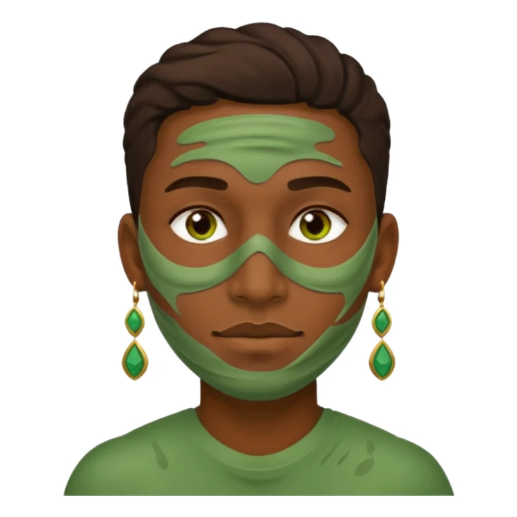 green clay mask man with earrings sticker