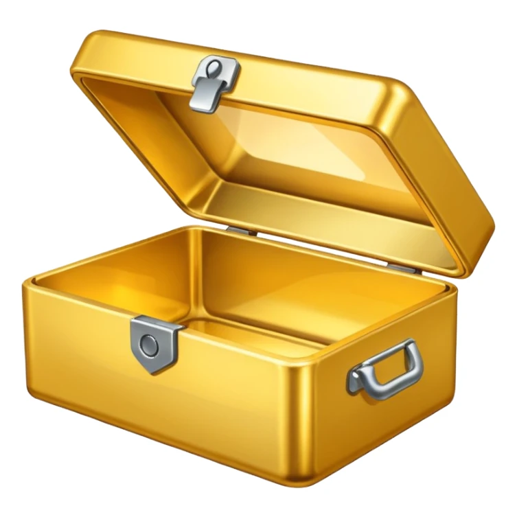 open Gold box direct frontal view sticker