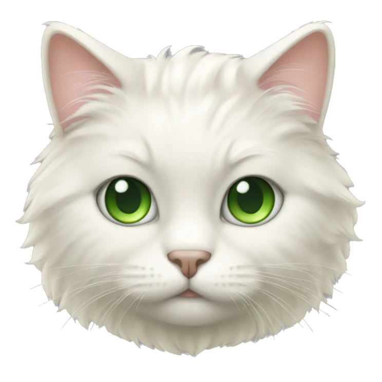 Fluffy cream cat with green eyes sticker
