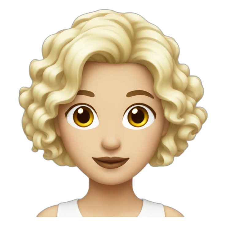 Femme blanche cheveux mi courts sticker