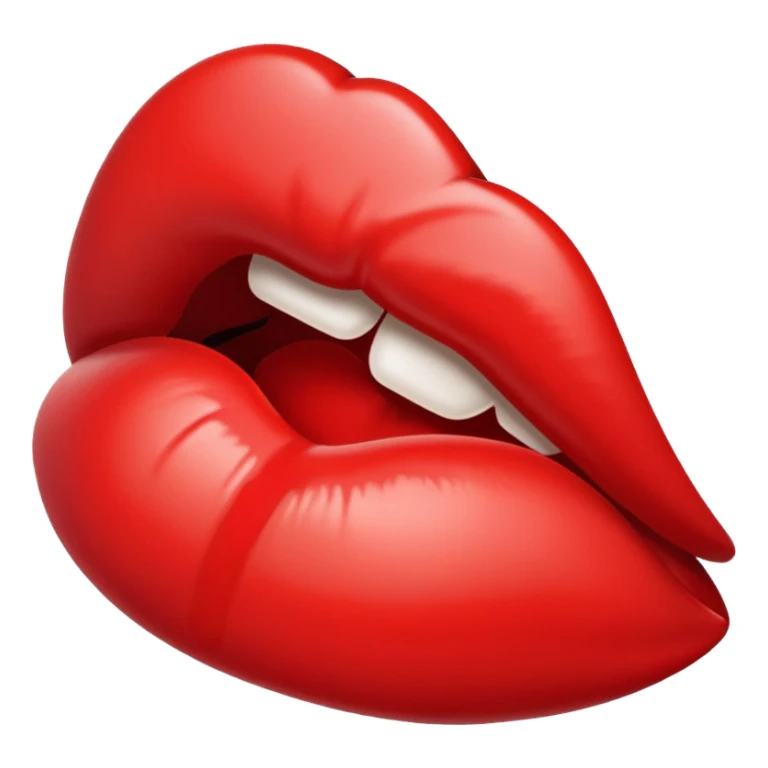 Marca de beijo vermelho igual emoji do iPhone  sticker