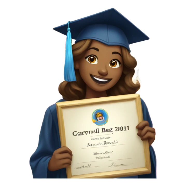 Jessica celebrating academic achievement  sticker