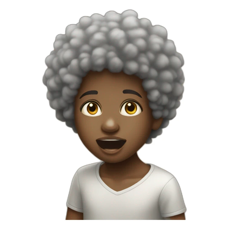 un niño afro picando un ojo sticker