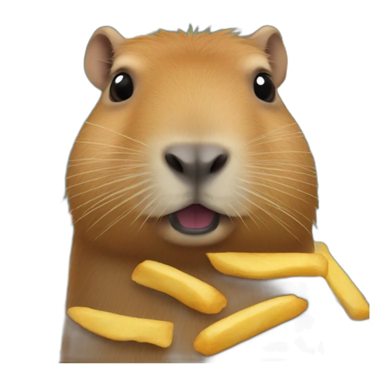capybara-eat-Frenchfries sticker