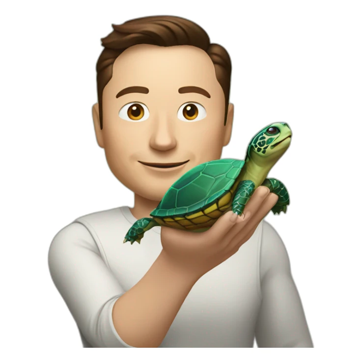 elon musk with turtle on your hand sticker