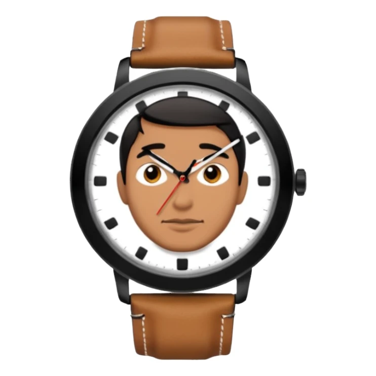 man wearing a black strap watch sticker