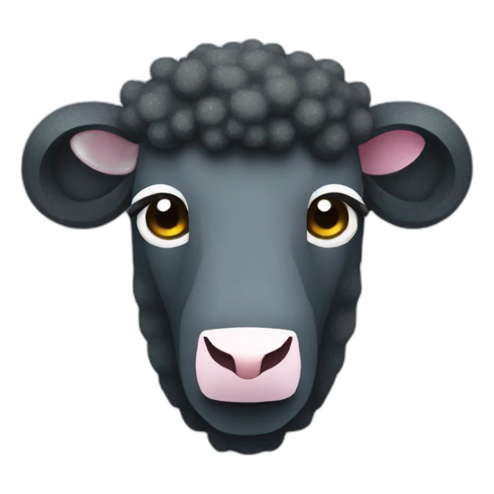 Minecraft Glitter Black Sheep Head With Diamond Horn sticker