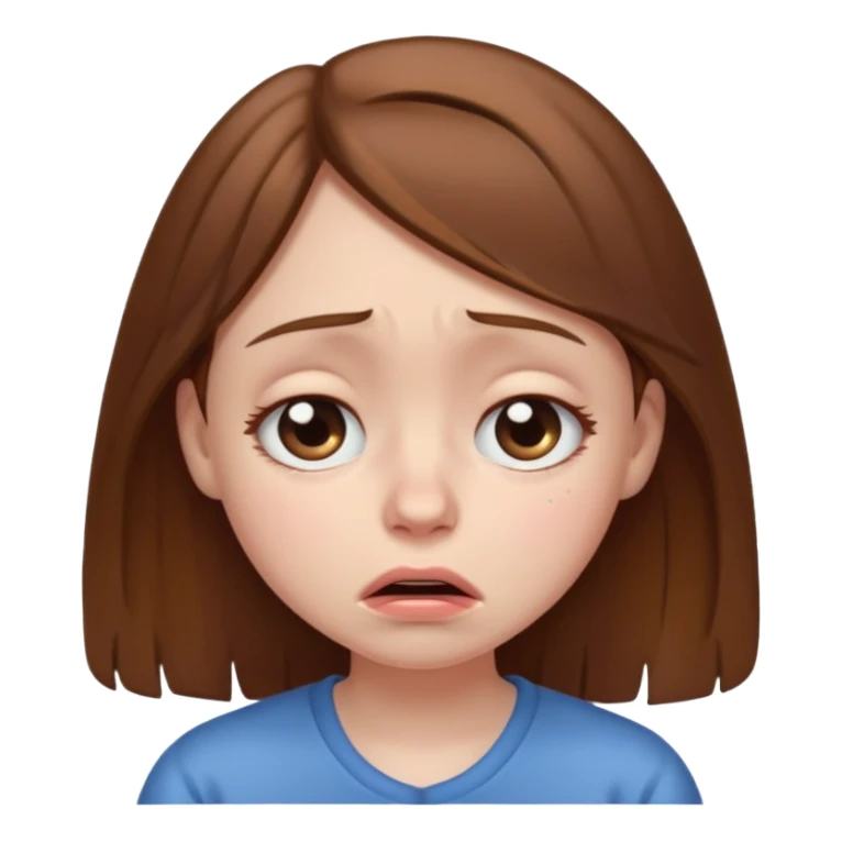 brown haired girl puffy swollen sad eyes sticker