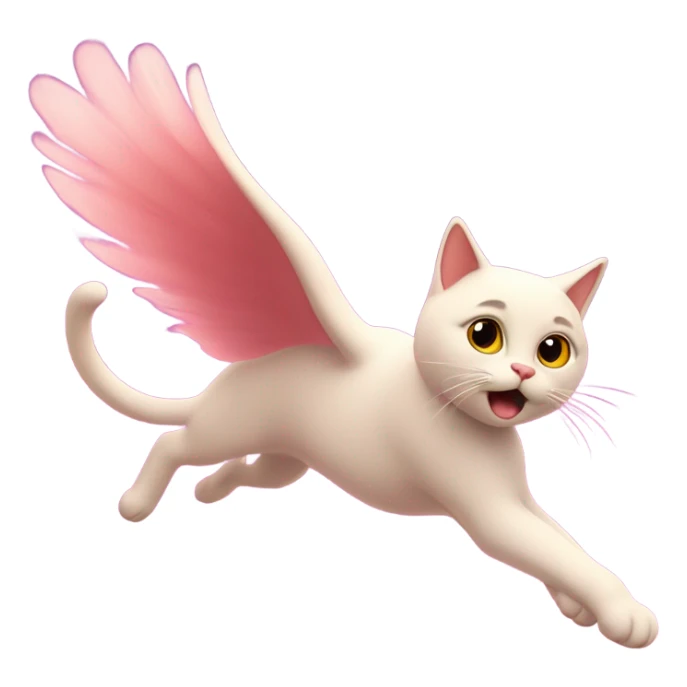 Cat flying in pink sky sticker