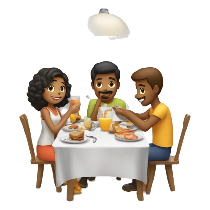 People eating breakfast at a restaurant together sticker