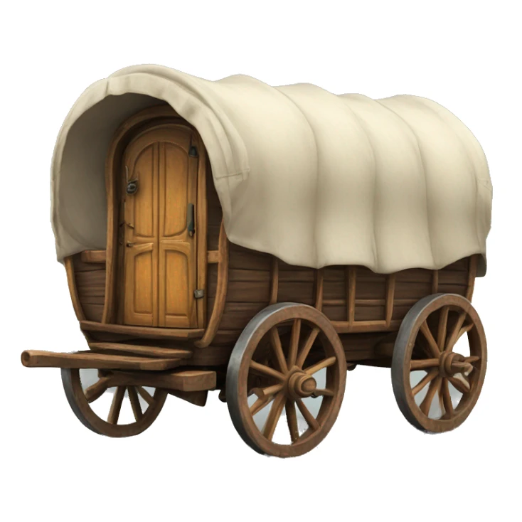 Realistic vintage round gypsy wagon sticker