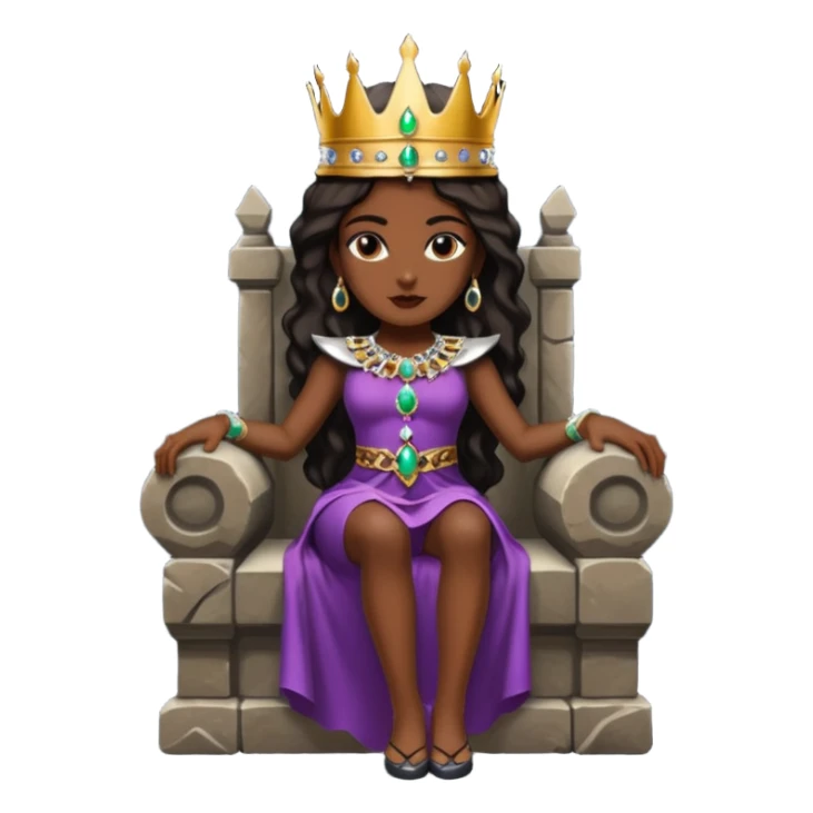 Dark queen seated on stone throne, relaxed dominance, heavy shadows, coldDark queen seated on stone throne, relaxed dominance, heavy shadows, cold sticker