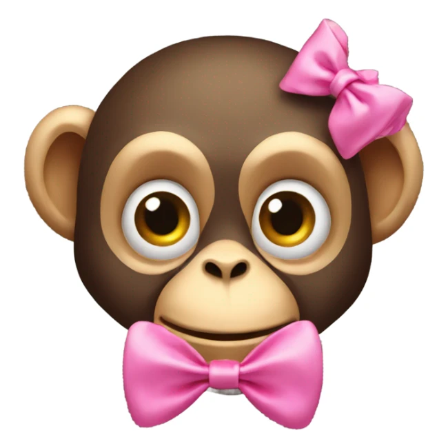 Monkey with a pink bow blowing a kiss sticker