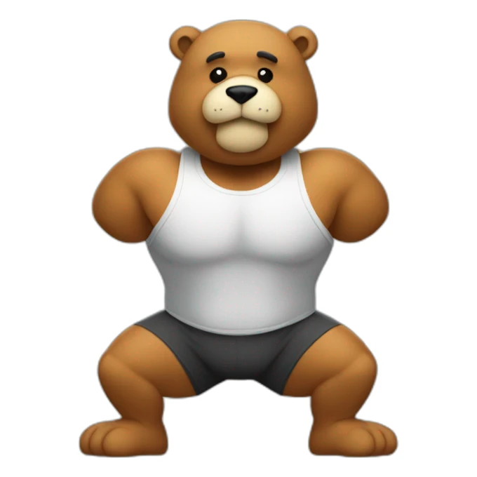 Ours qui fait de la musculation  sticker