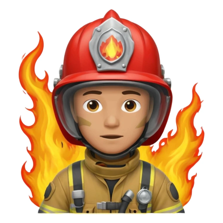 male firefighter on fire sticker