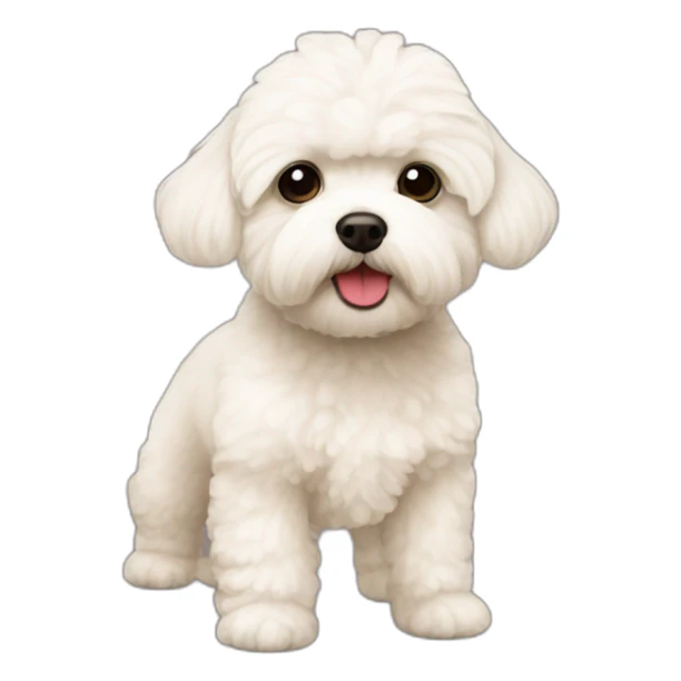 Autumn leaves and white maltipoo sticker