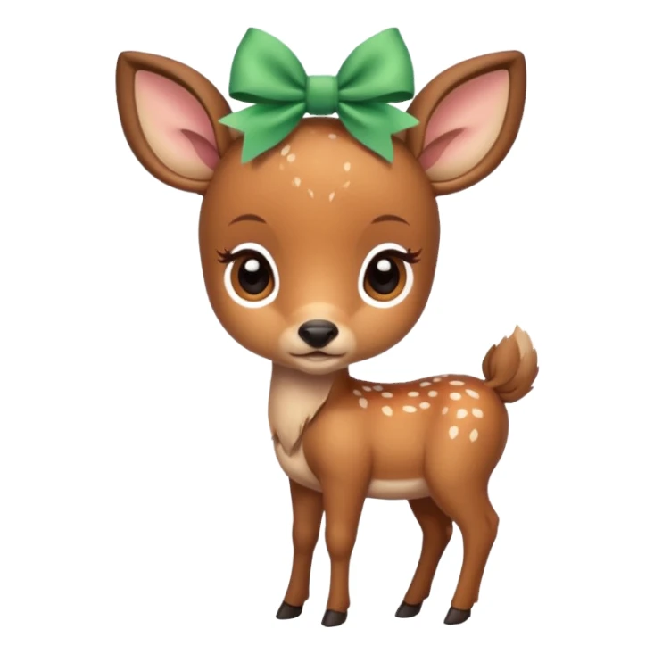 Baby deer with a bow sticker