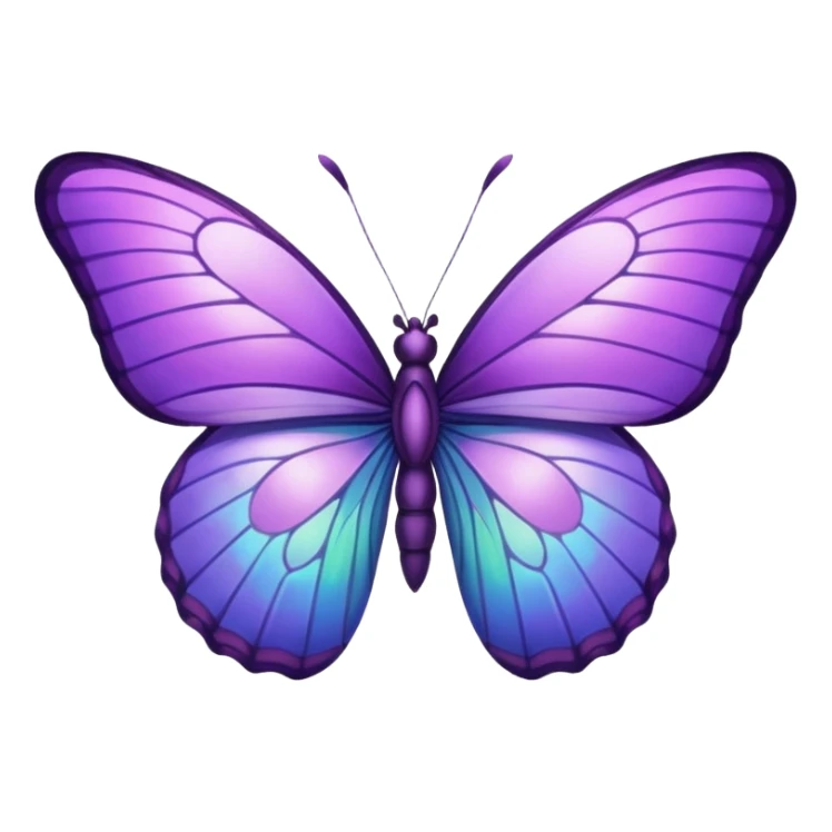 Purple butterfly in emoji sticker