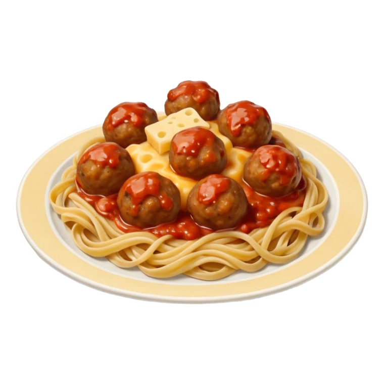 Pasta with meatballs and cheese  sticker