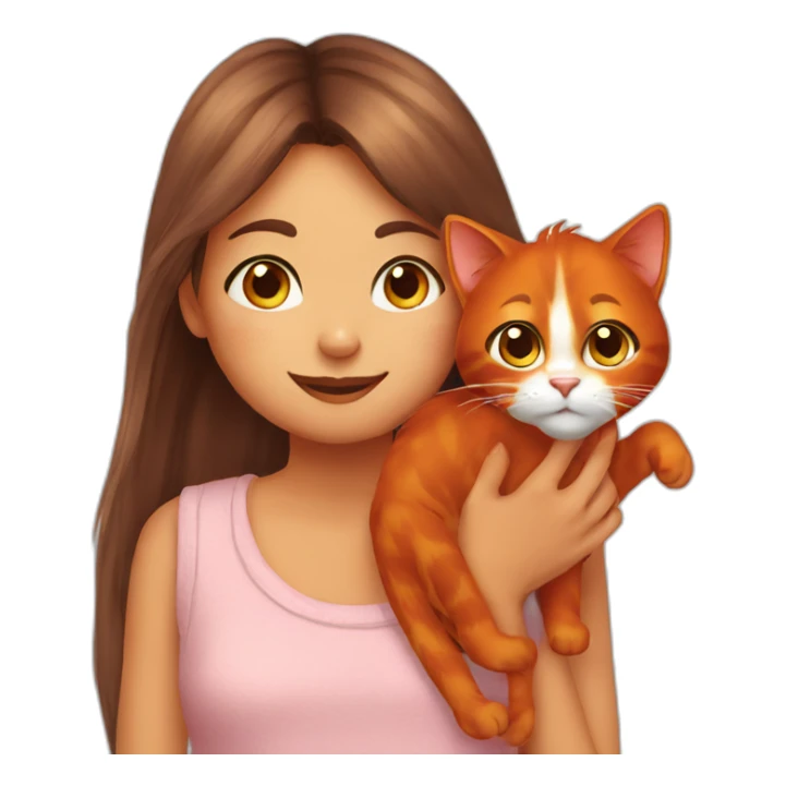 orang cat with girl sticker