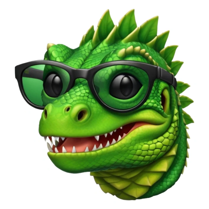 capitalist iguana head with black sunglasses smiling venomously sticker