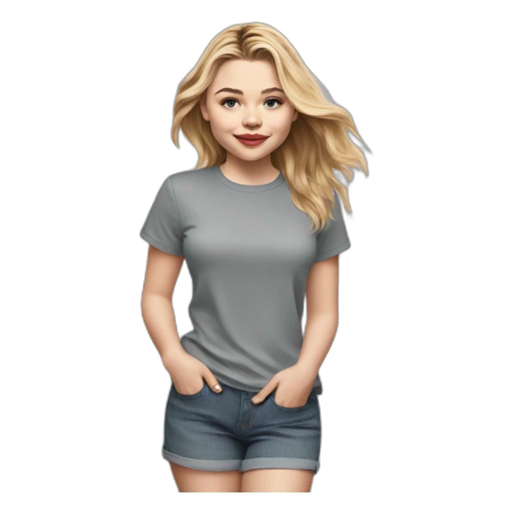 chloë grace moretz cartoon wearing tee sticker