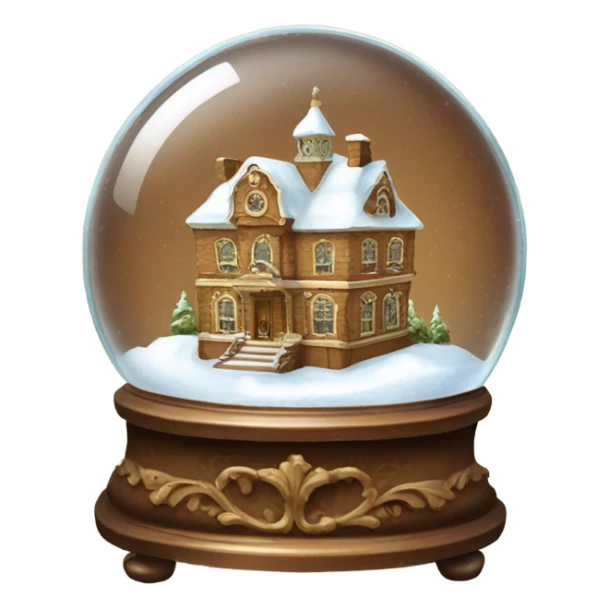 vintage brown rococo snow globe sticker