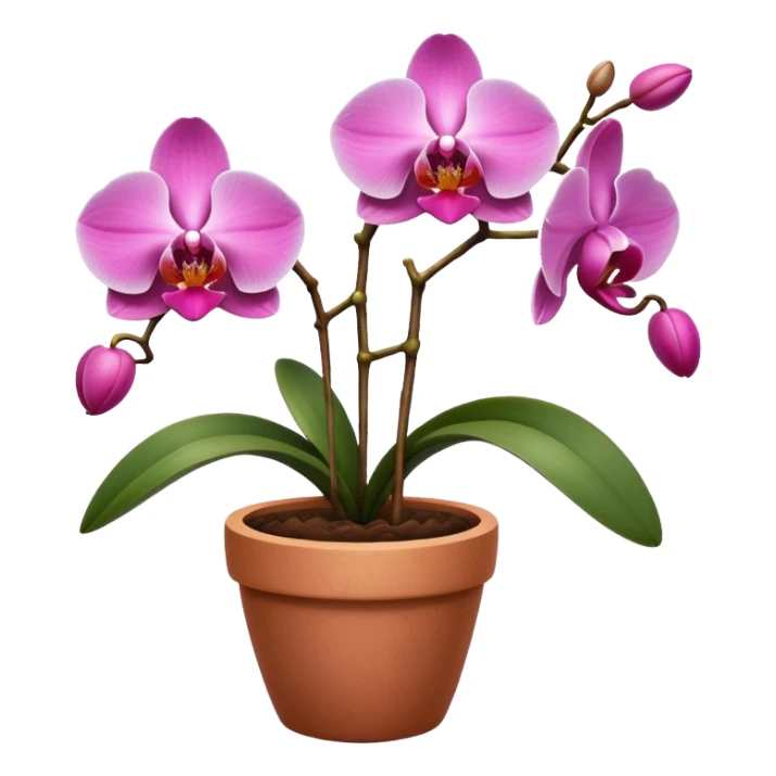 pink Orchid in a clay pot sticker