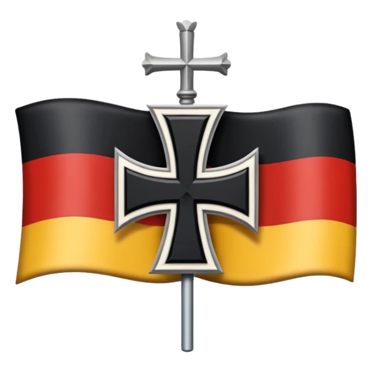 German empire with iron cross flag sticker