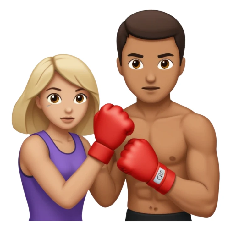 man punching a woman sticker