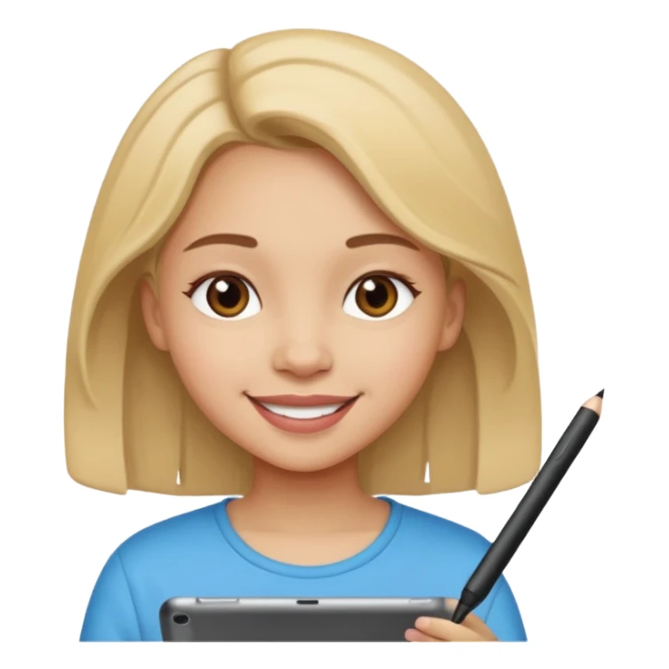 girl drawing on ipad sticker