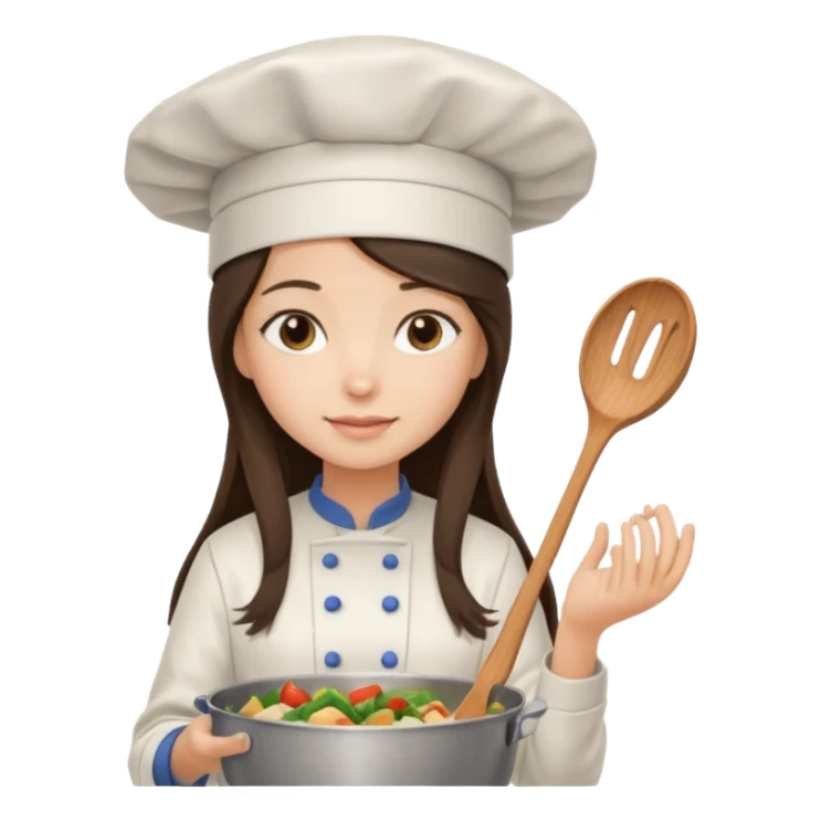 Get this emoji or create your own with AI ✨ https://www.emojis.com/emoji/brunette-long-straight-hair-girl-in-a-cook-hat-cooks-food-Nei6x3QEt6O sticker
