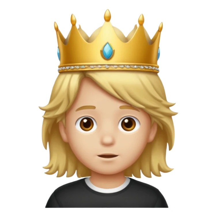 Niño con pelo mono y corona  sticker