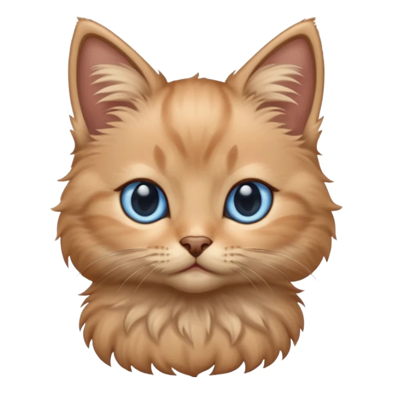 light brown fluffy kitten with blue eyes sticker