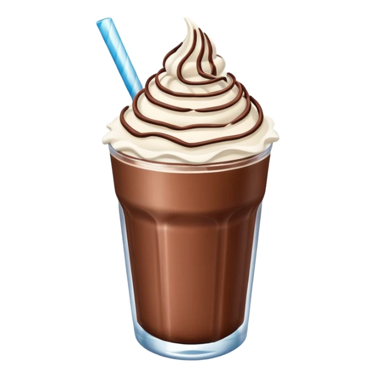 Frozen chocolate shake with whip cream sticker