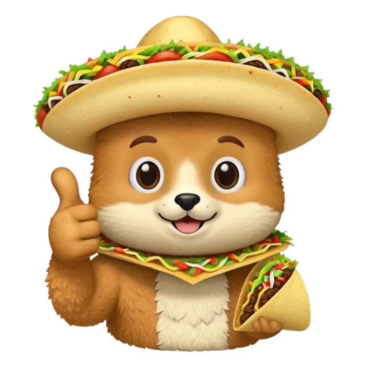 Furry holding taco giving thumbs up sticker