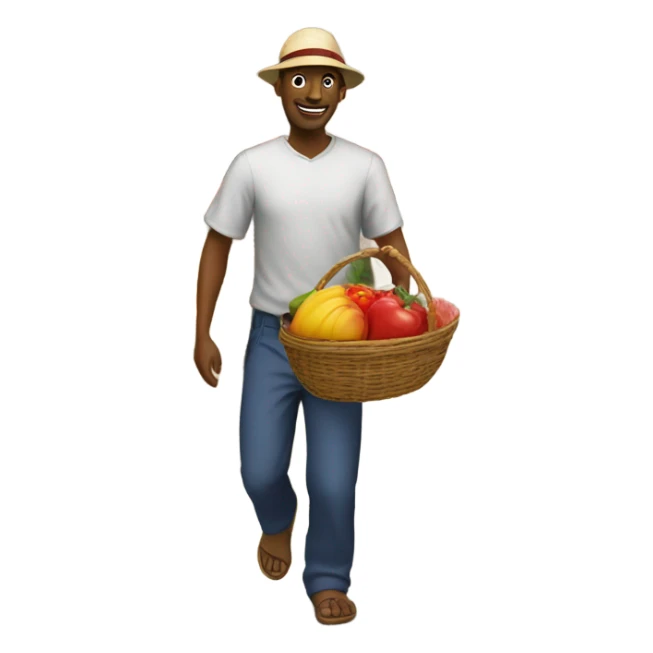 Man with large goes to the market sticker