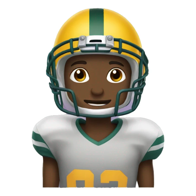 Boy with football helmet on sticker