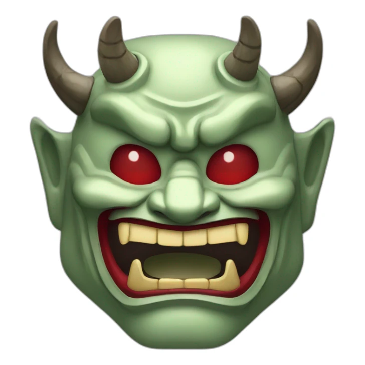 esmerald japanese oni mask sticker