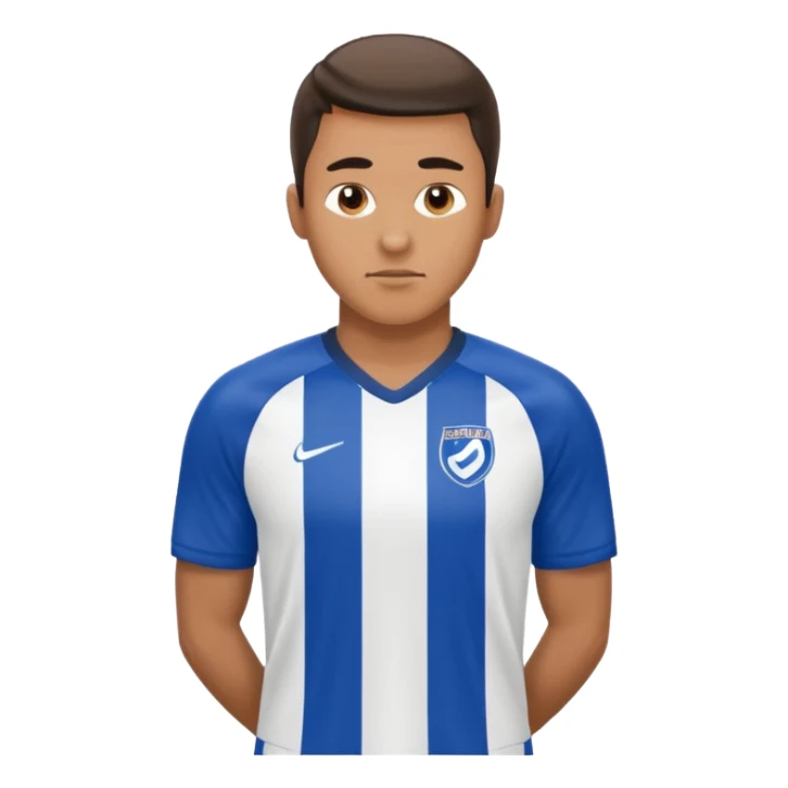 soccer player man blue white jersey sticker