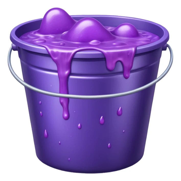 metal bucket overflowing with purple slime sticker