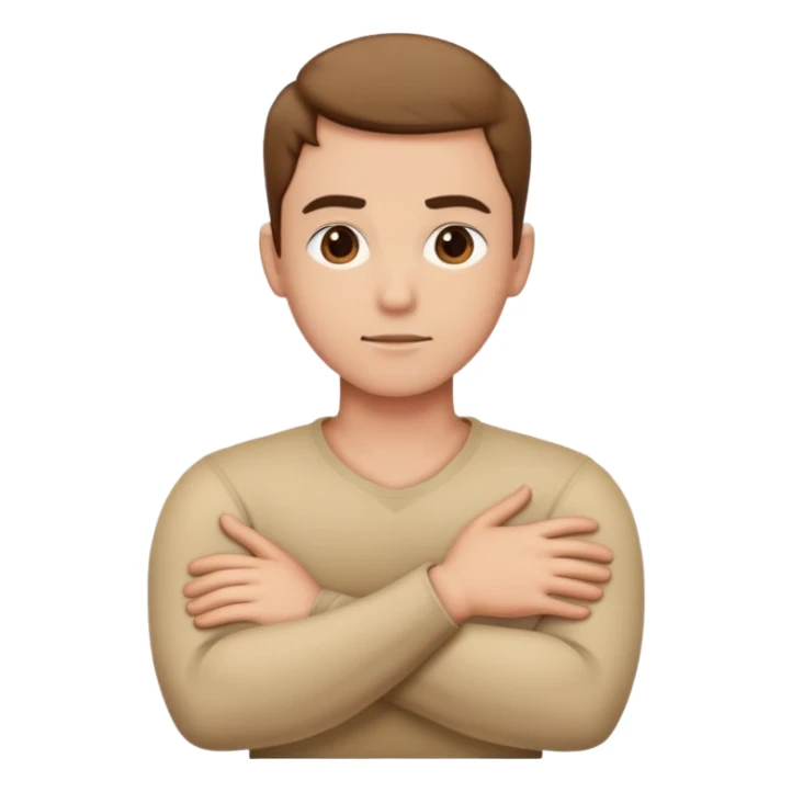 Arms crossed around chest over neck  sticker