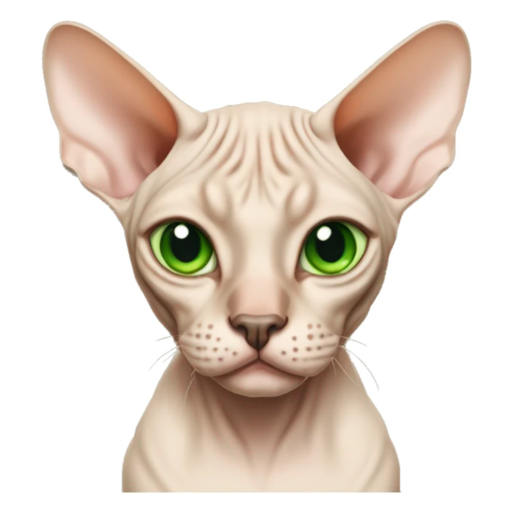 tan sphynx cat with green eyes  sticker
