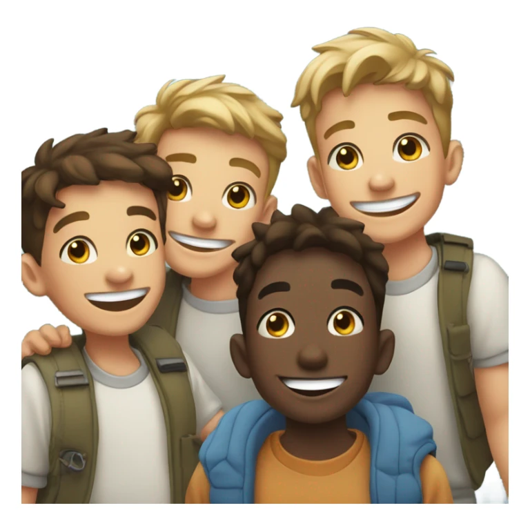 boys smiling outdoors together sticker