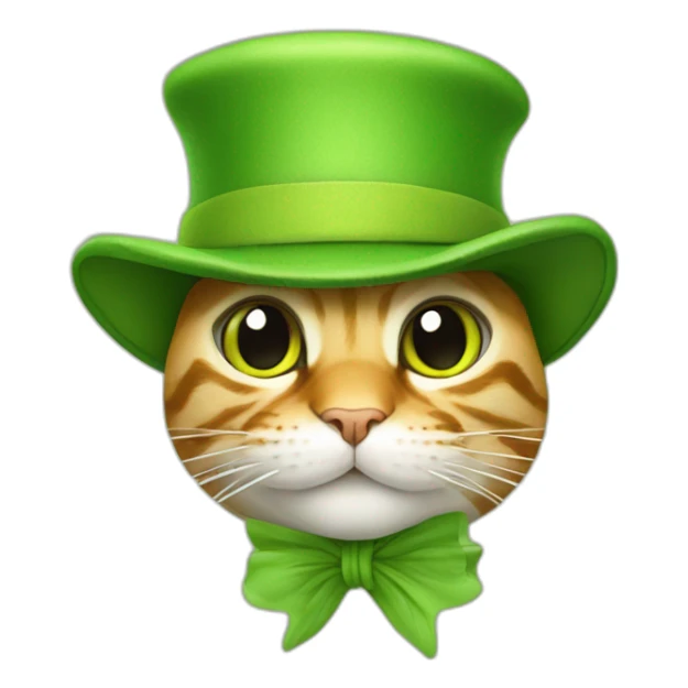 Cat in hat made of frog sticker