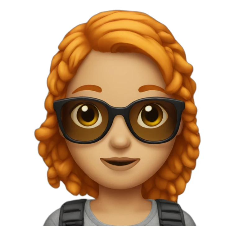 Ginger girl with sunglasses sticker