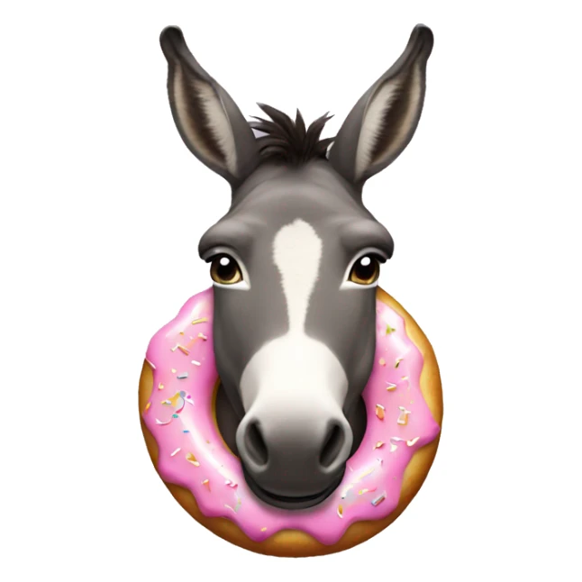 donkey with a donut as earrings  sticker