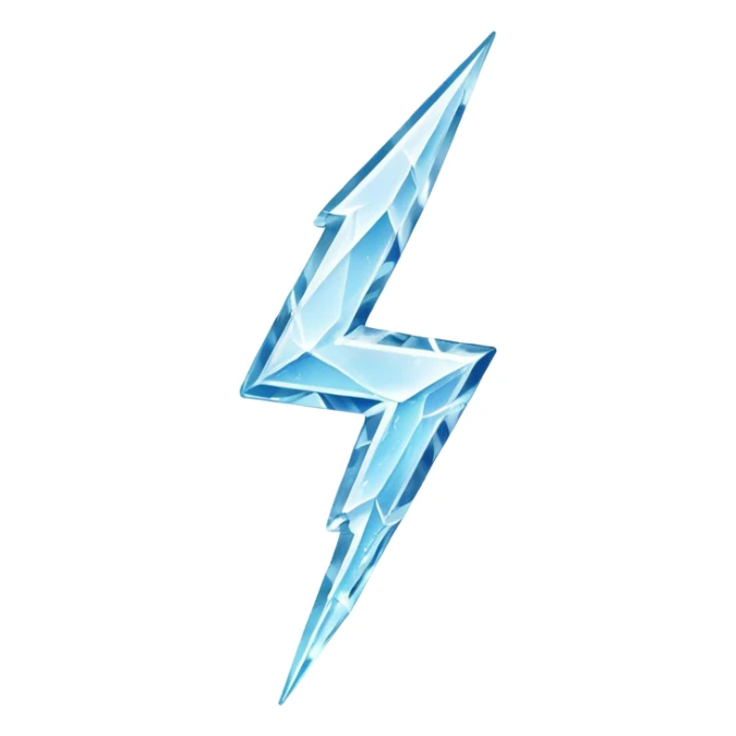 Lightning bolt made of ice sticker