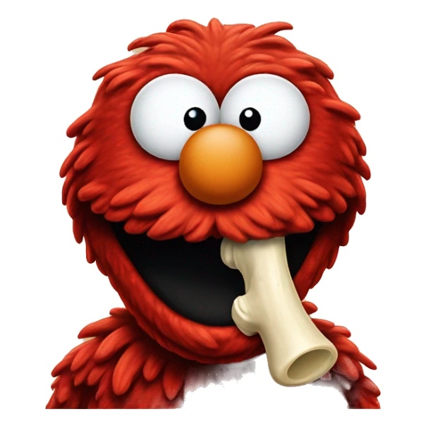 Elmo with a bone in his mouth sticker