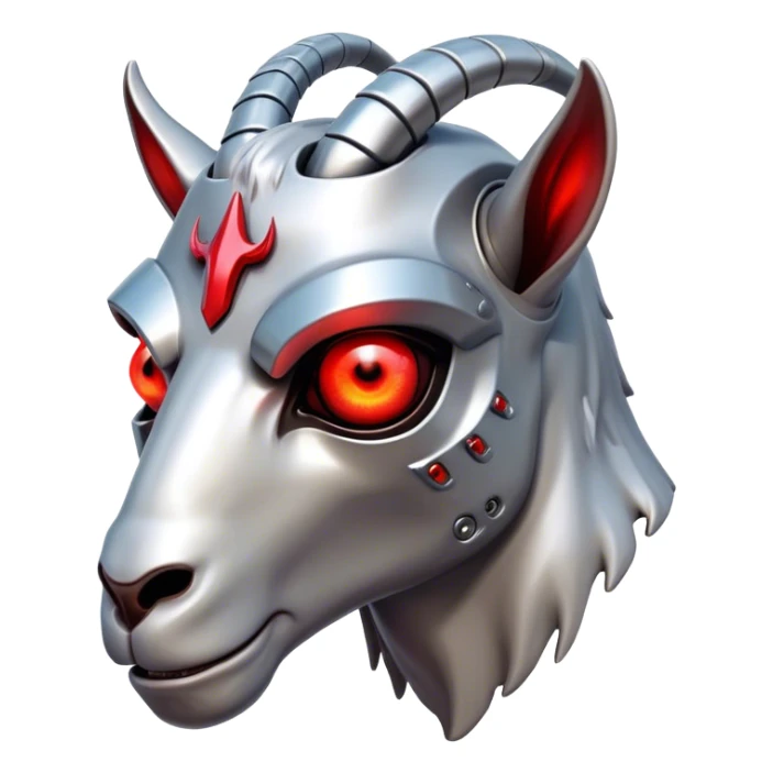 A Goat head in the terminator style sticker